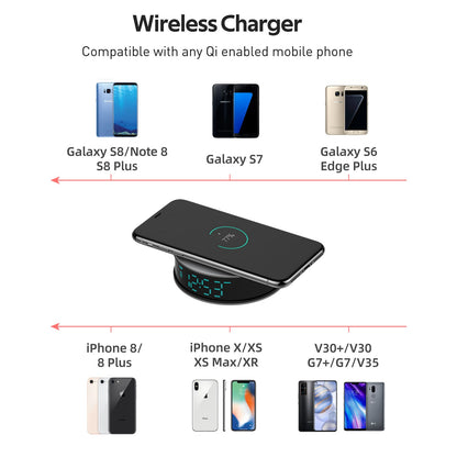 HD Spy Clock with Fast Wireless Charging and Motion Alert
