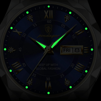 Men's Silver Tone Luminescent Watch
