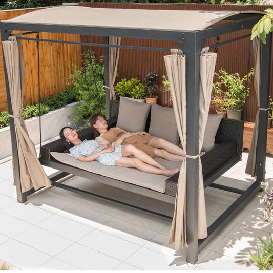 Relaxing Patio Daybed Swing with Canopy - Pexav