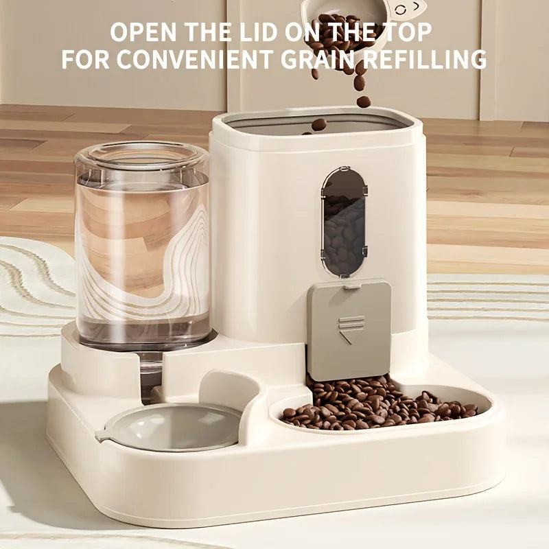 Dual Pet Food and Water Bowl Station
