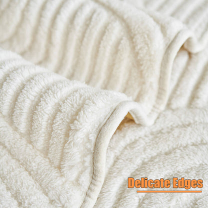 Soft Plush Couch Cover with Wave Pattern, Pet Friendly