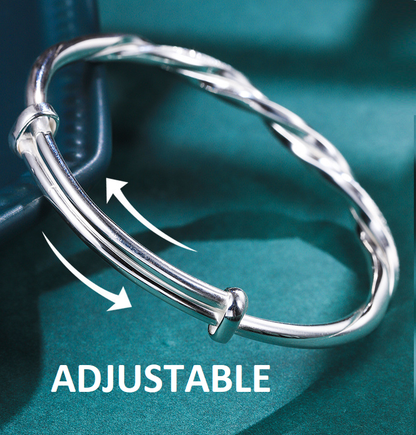 Classic Woven Silver Bangle | Simple Braided Style