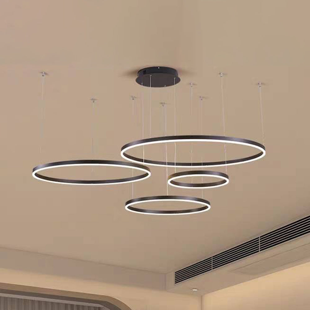 Stylish Pendant Light Circle Metal Black Gold Brown