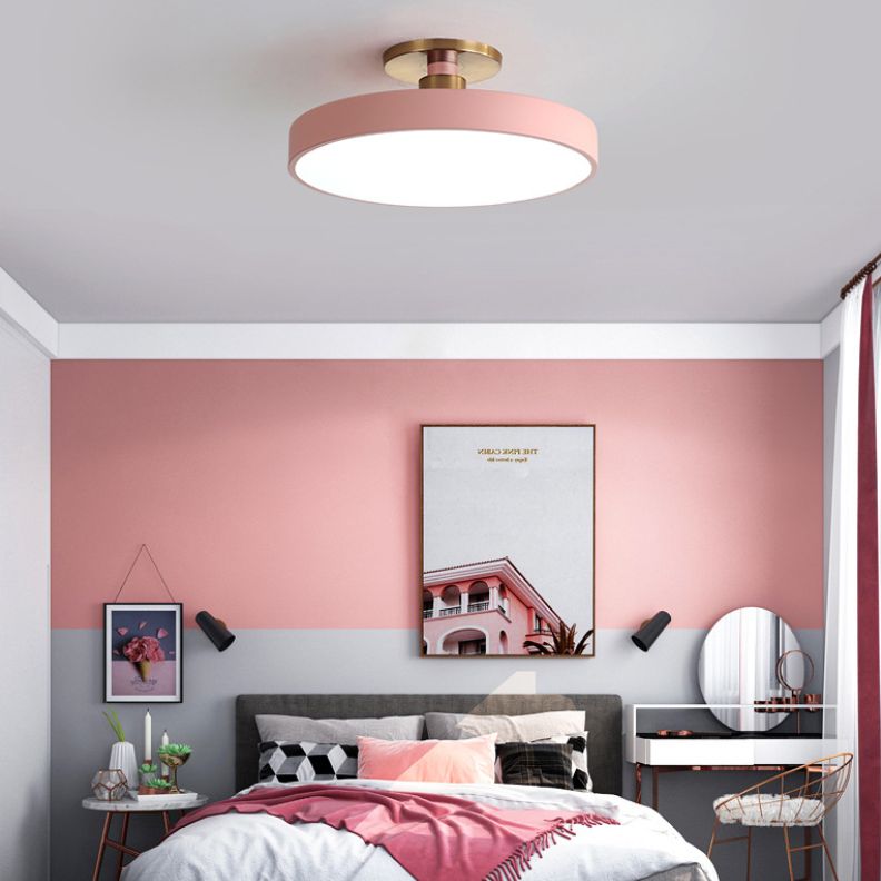 Simple White Round Ceiling Light Fixture