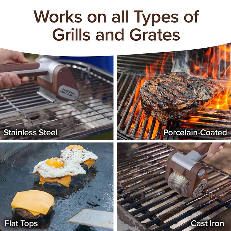Easy Grill Brush Cleaner, LED Light & Fast Rotation