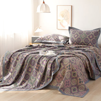 Reversible Cotton Quilt with Petal Flower Pattern – Eco-Friendly Bedding for Summer and All Seasons, Available in Full, Queen, King Sizes 6