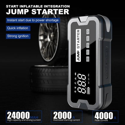Compact 4-in-1 Car Jump Starter with Air Compressor