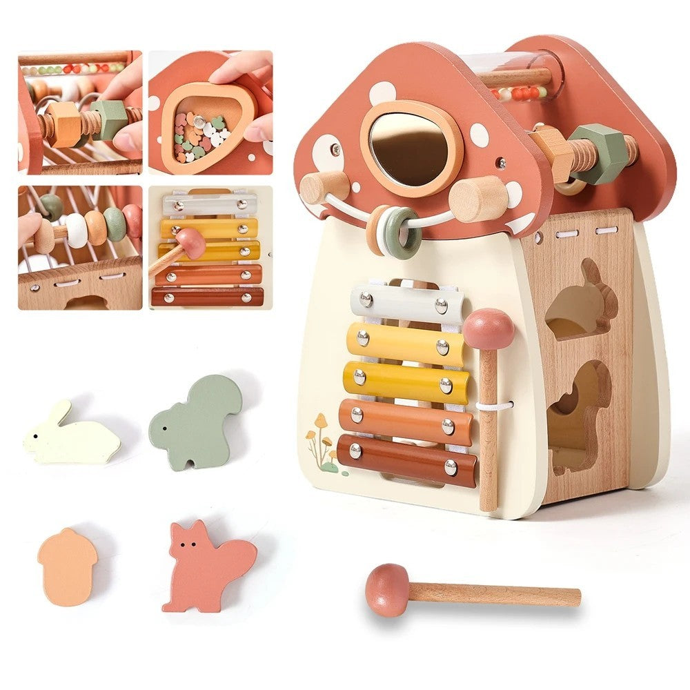 Colorful Wooden Baby Music Toy with Xylophone & Pull Strap - Pexav