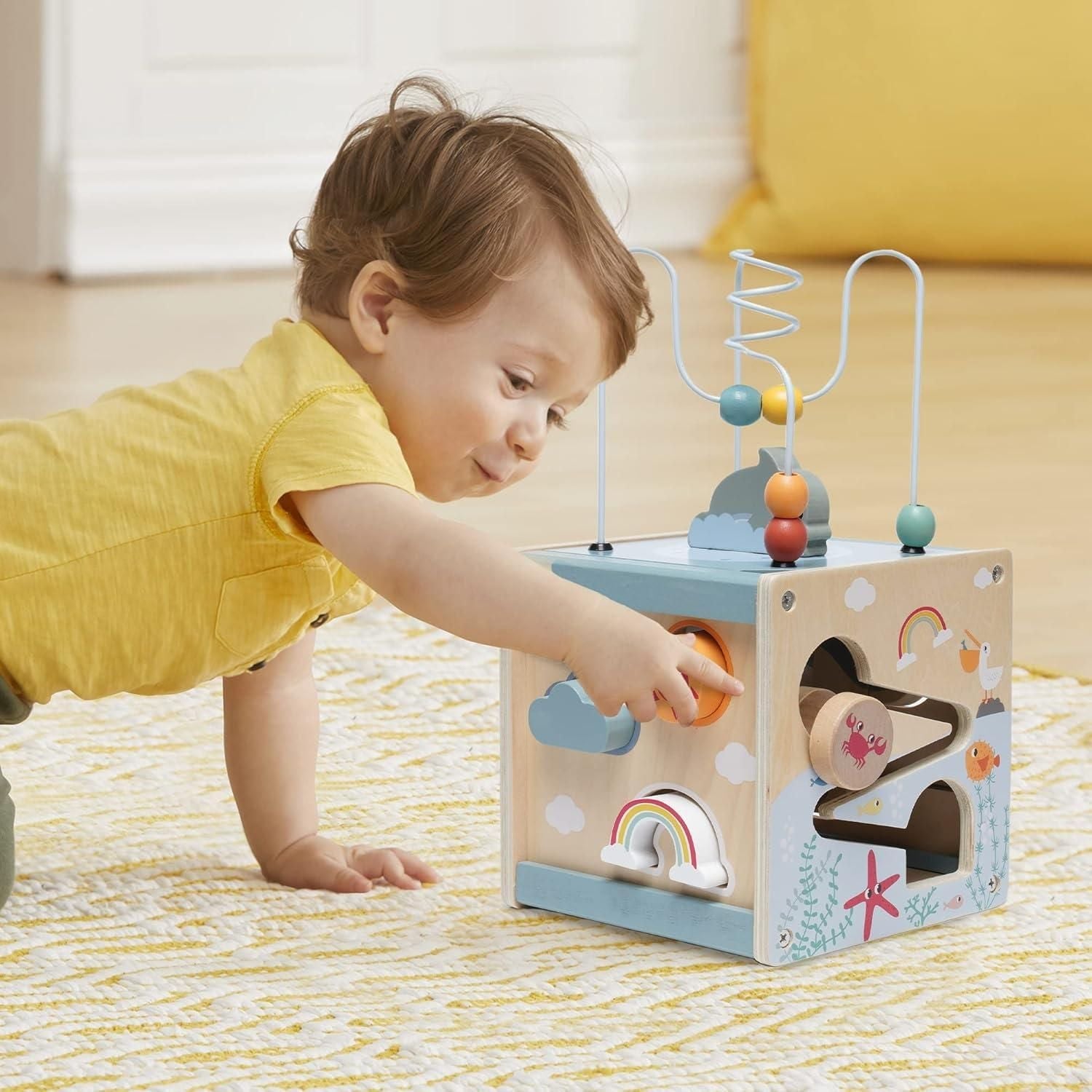Classic Wooden Learning Cube Toy for Kids 1 Year+ - Pexav
