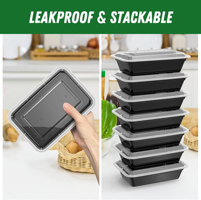 50-Pack Reusable Meal Prep Containers with Lid, Leakproof-700 ml-Nora Luxe