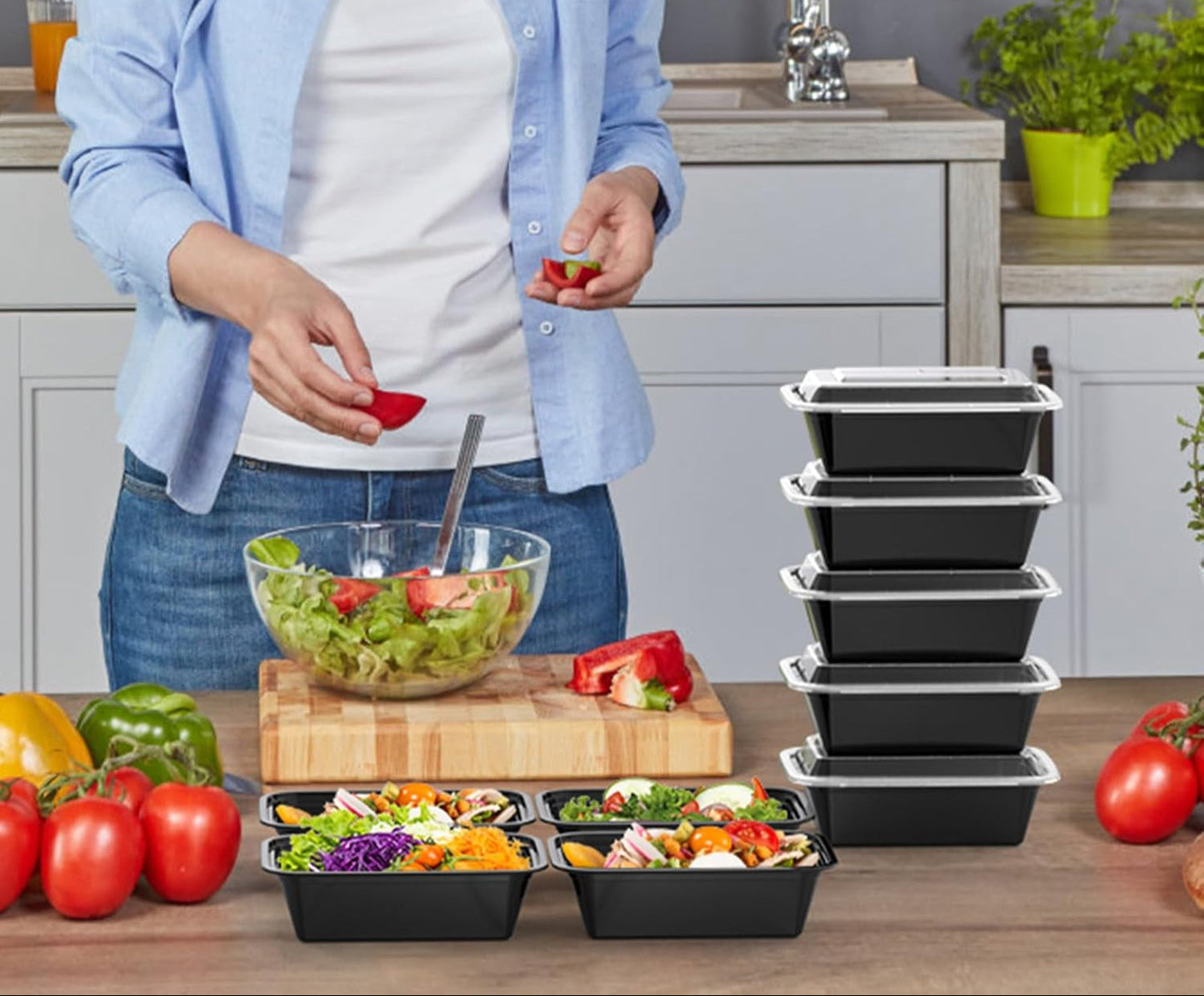 Airtight 50-Pack Food Storage Containers with Lids - Pexav