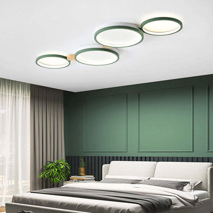 Soft Rounded Ceiling Lamp for Bedroom in White Finish