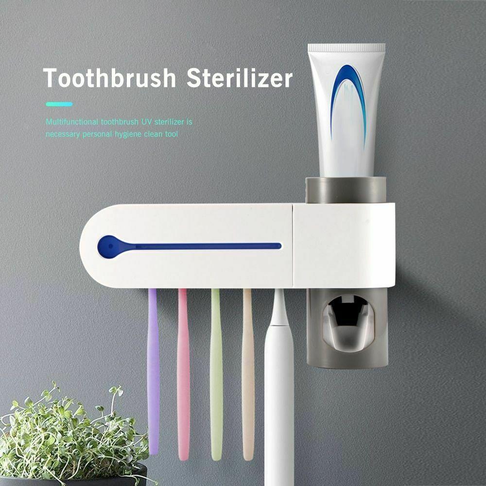Sanitizing Electric Toothbrush Holder & Paste Dispenser