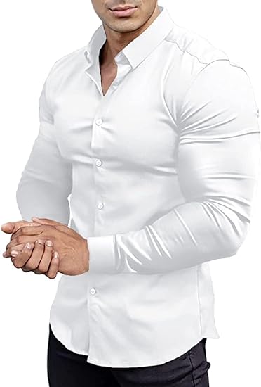 Men's Slim Fit Stretch Dress Shirt