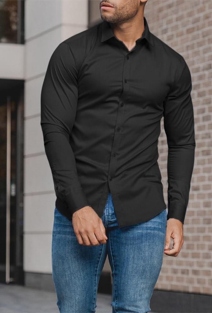 Men's Slim Fit Stretch Dress Shirt