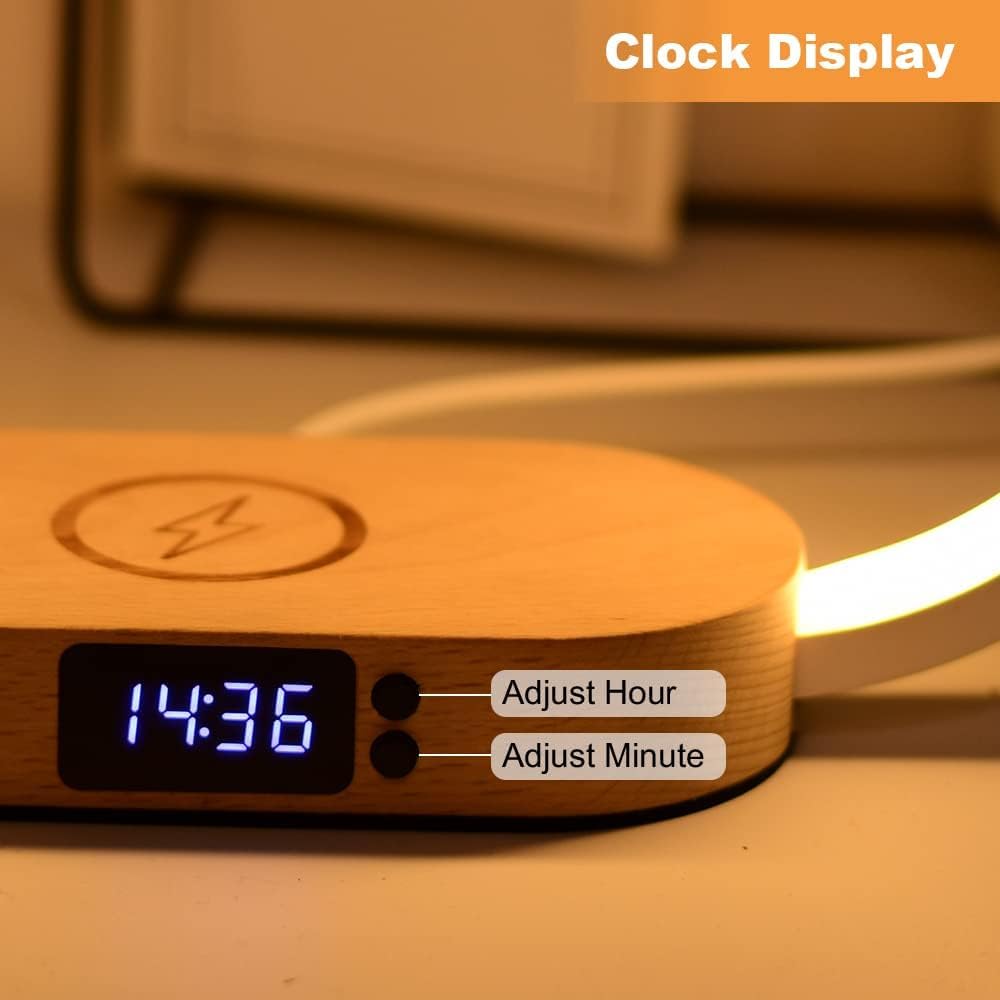 Smart LED Nightstand Lamp with Clock
