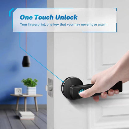 Secure Digital Fingerprint Door Lock Handle Set