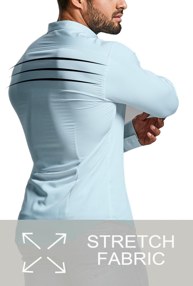 Men's Slim Fit Stretch Dress Shirt