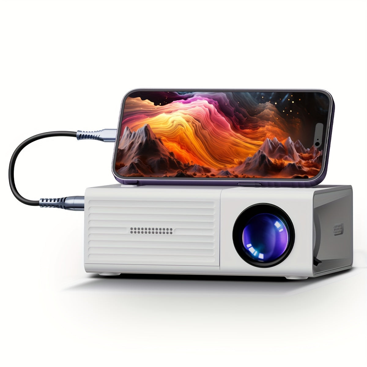 Compact 3000 Lumen Portable HD Projector - Pexav