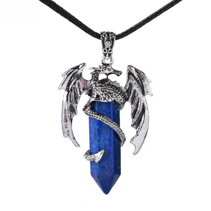 Unique Gemstone Dragon Pendant Necklace