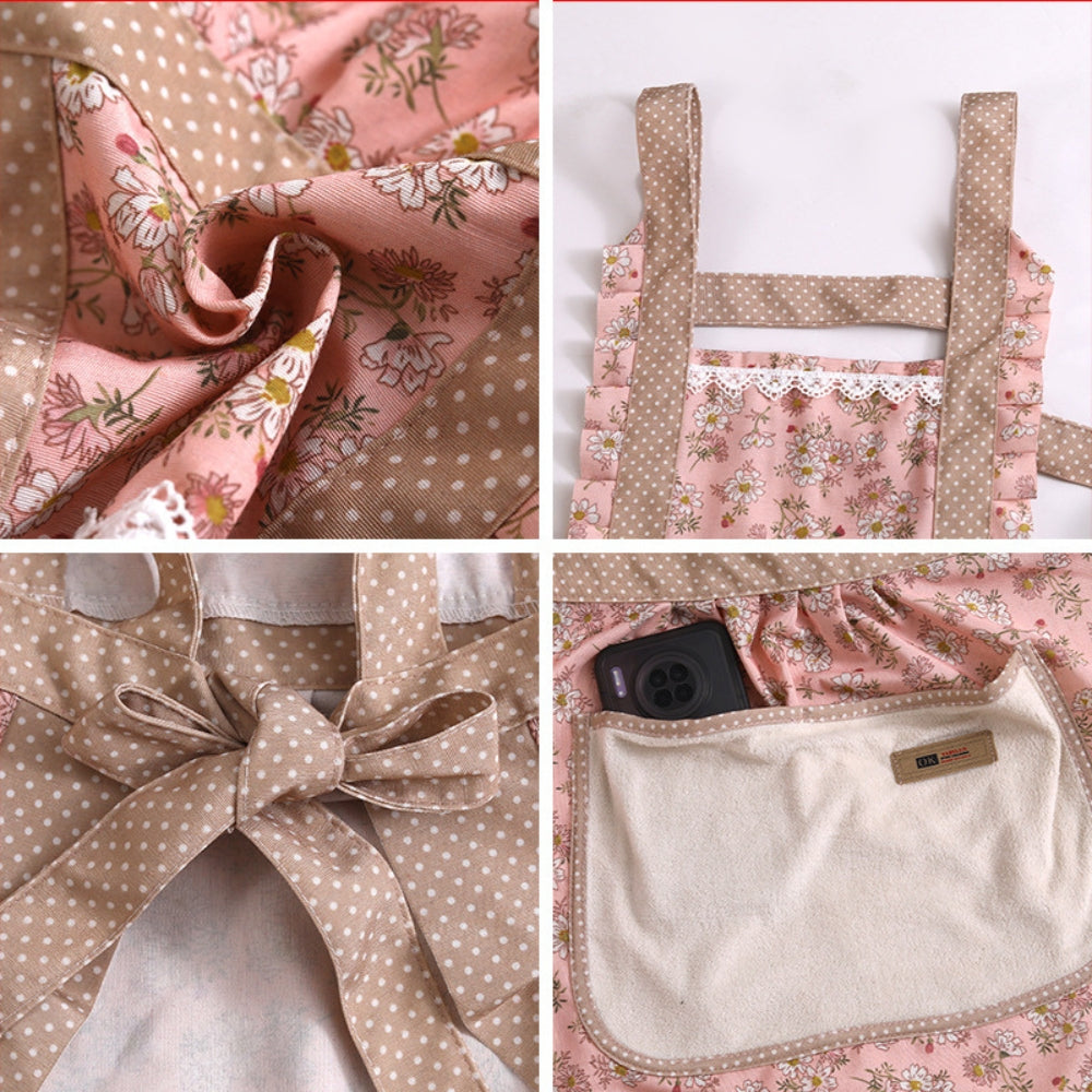 Waterproof Floral Apron for Kitchen Oil Proof Design