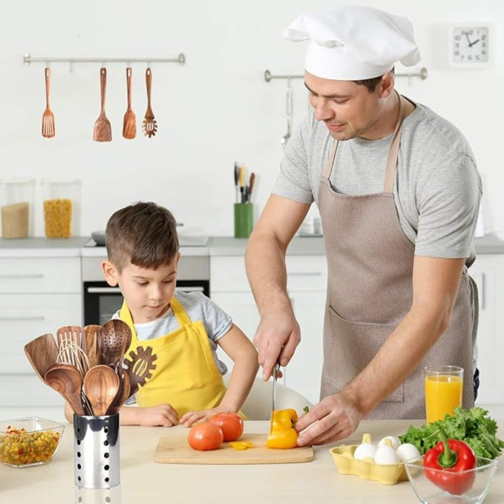 Premium Teak Wood Kitchen Utensil Set 7 Piece