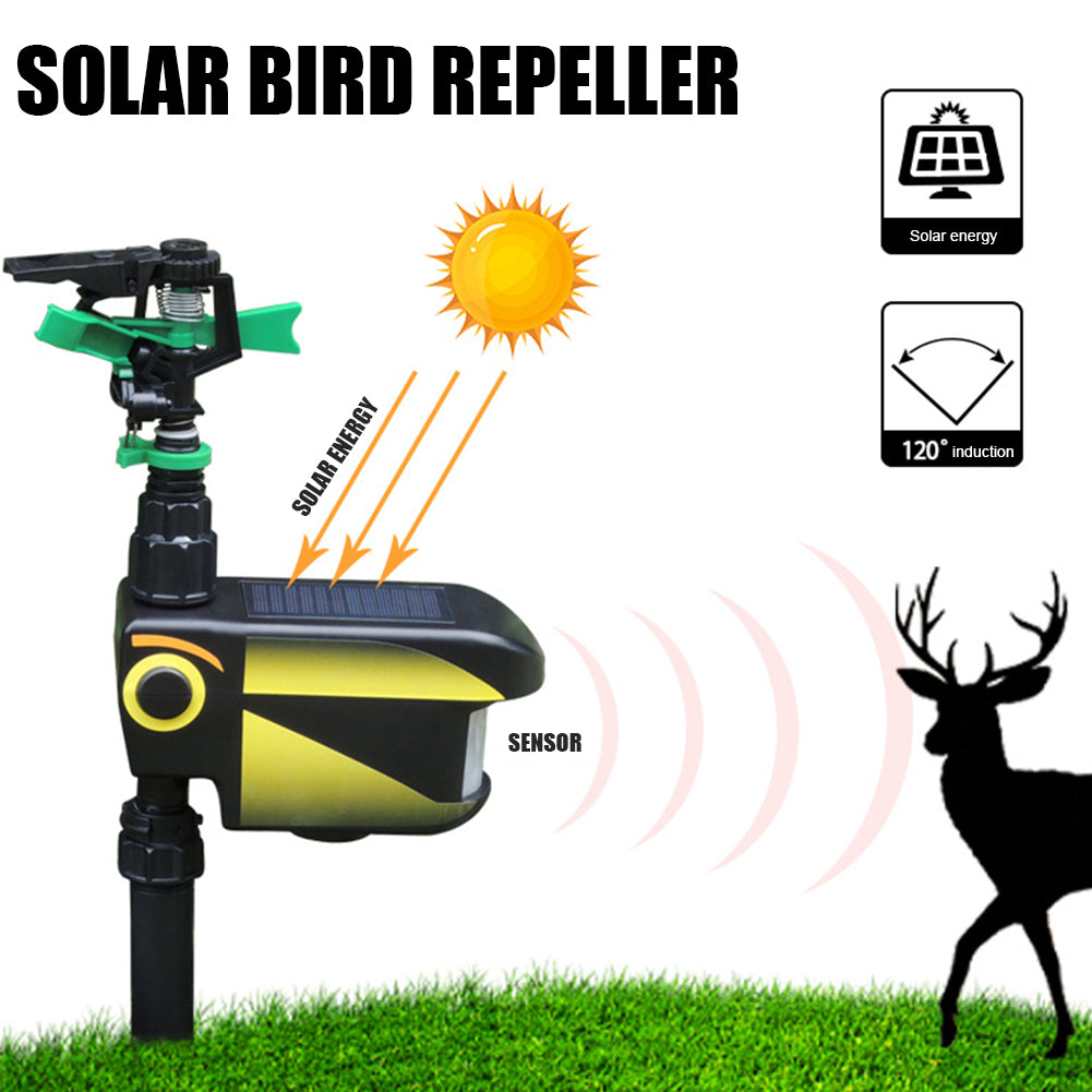 Solar Powered Motion Sprinkler Repellent for Deer Control