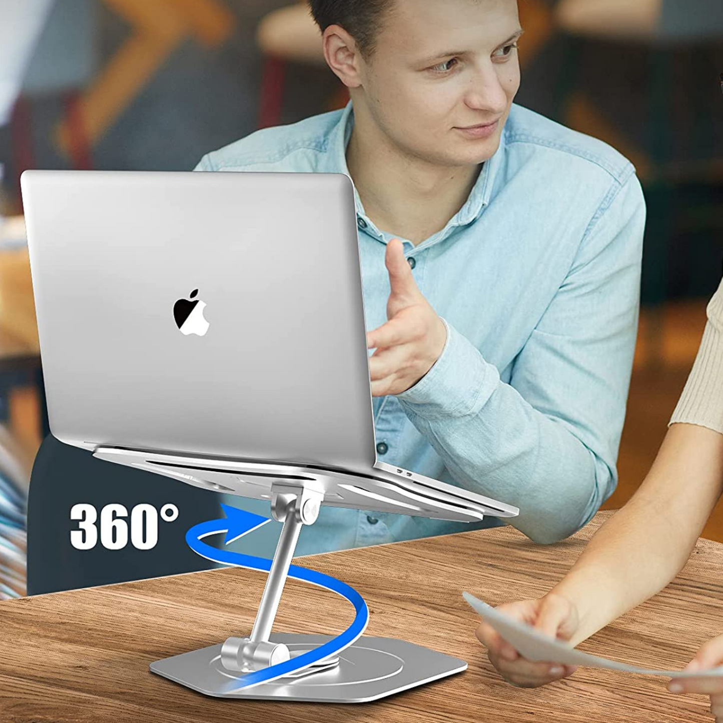 Adjustable Height Laptop Desk Stand with 360 Rotation