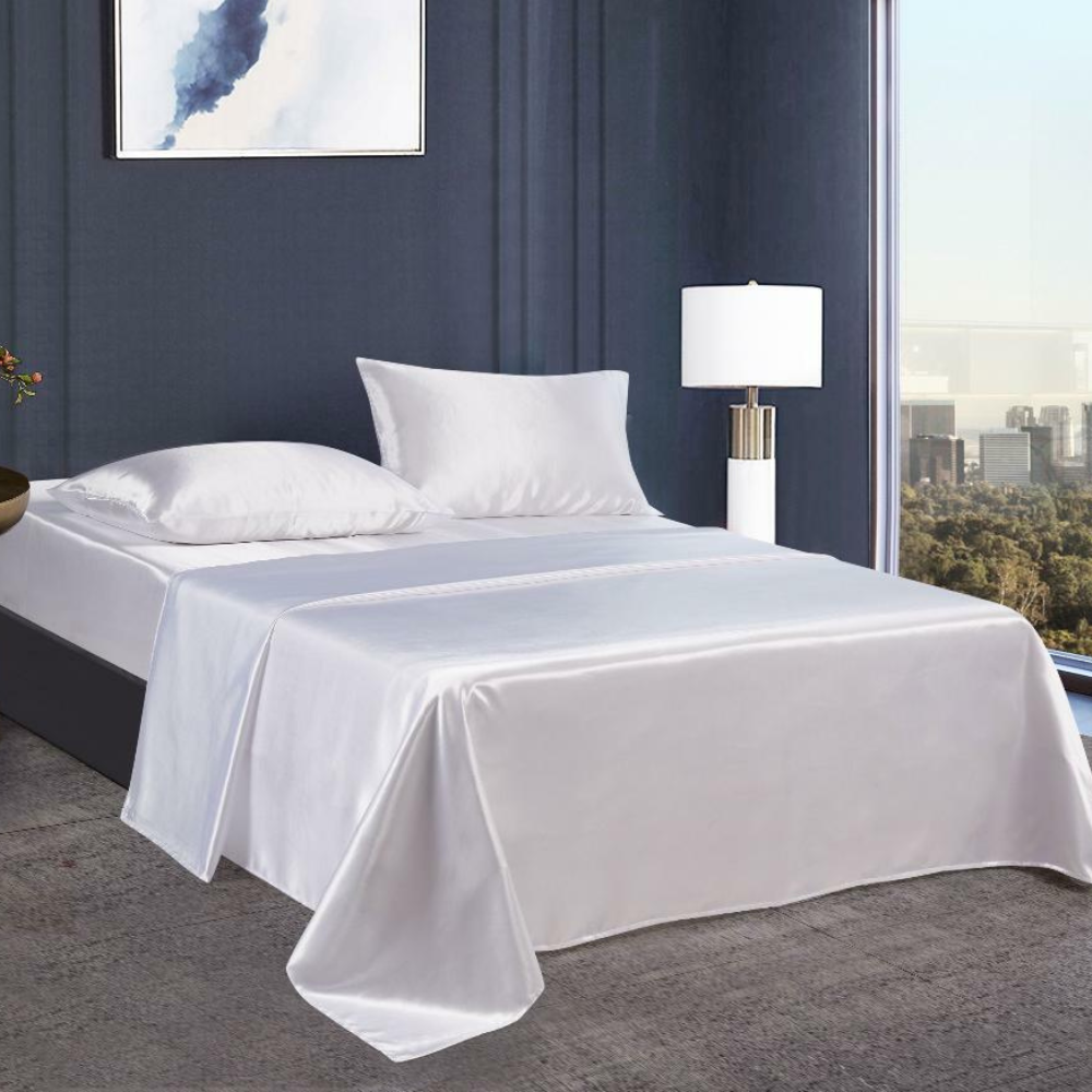 Soft Breathable Satin Bed Sheet Set