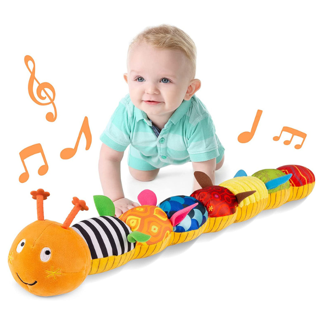 Colorful Baby Plush Toy Caterpillar Rattle - Pexav