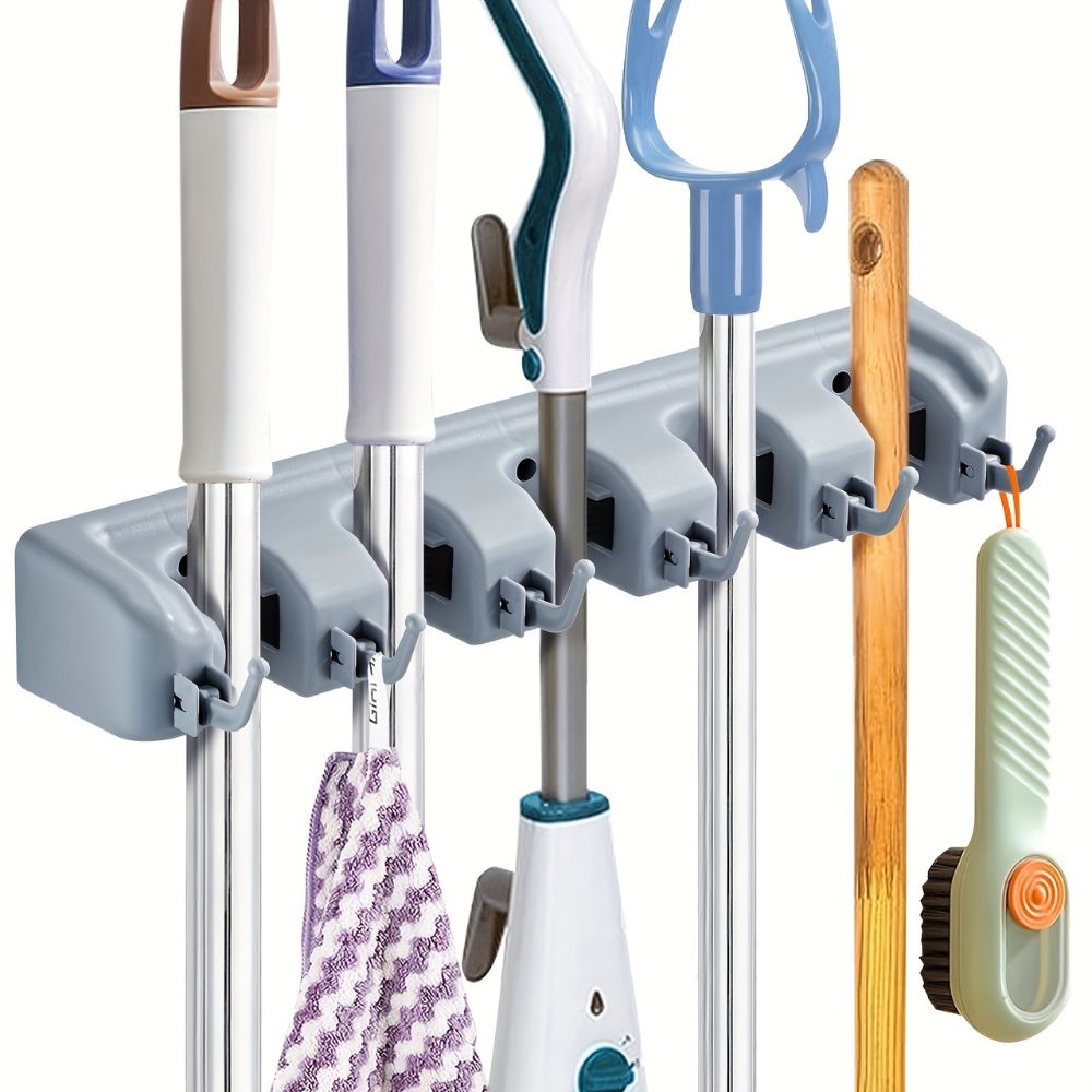 Space Saving Broom and Mop Storage Rack