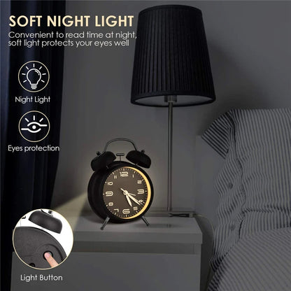 Classic Dual Bell Digital Alarm Clock with Night Light