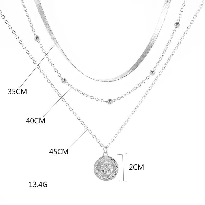 Three Tier Sterling Silver Chain Necklace