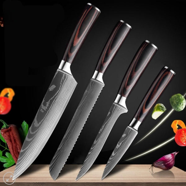 Premium Damascus Steel Kitchen Knives | Comfort Grip Wooden Handles