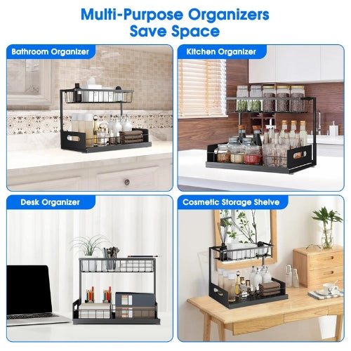 Space Saving Double Tier Under Sink Storage