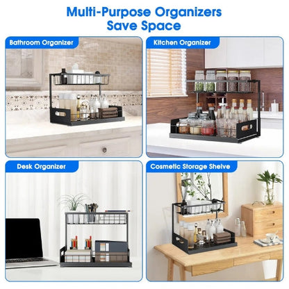 Space Saving Double Tier Under Sink Storage