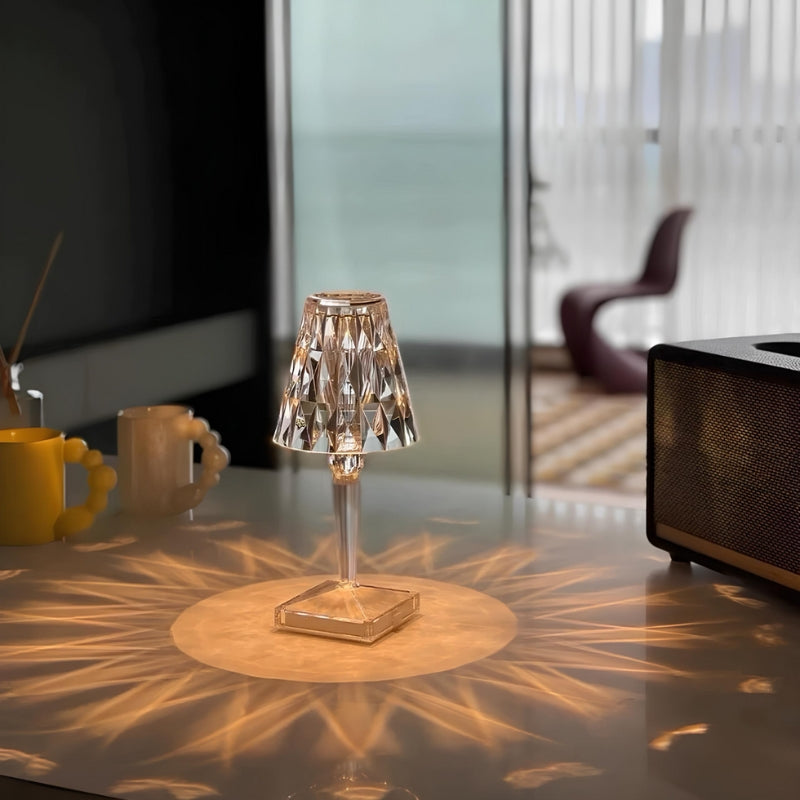 Sleek Glass Desk Lamp with Sensor Switch