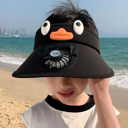 Childrens Summer Shade Cap with Built-in Fan