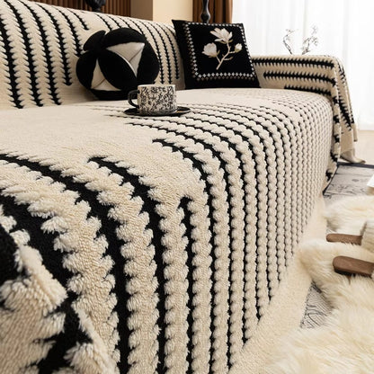 Soft Sofa Cover with Cozy Faux Fur Texture