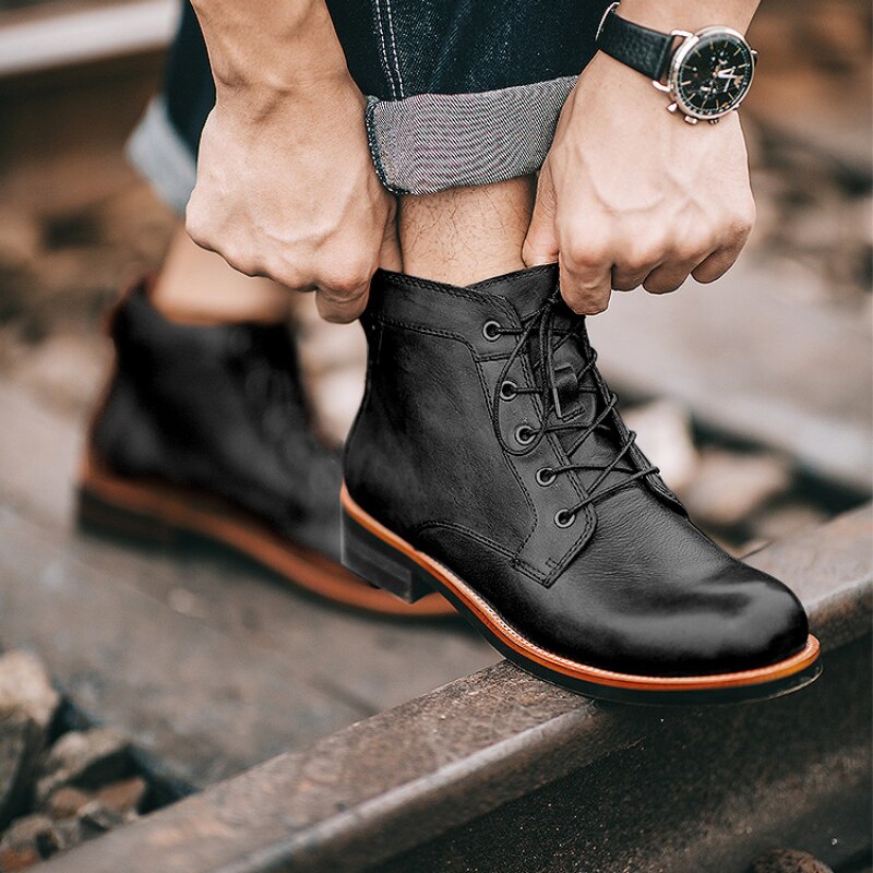 Comfortable Orthopedic Leather Mens Boots