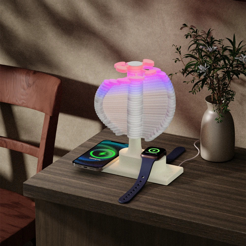 Modern Tree Desk Lamp with Built-in Wireless Charger - Pexav