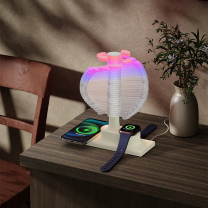 Modern Tree Desk Lamp with Built-in Wireless Charger - Pexav