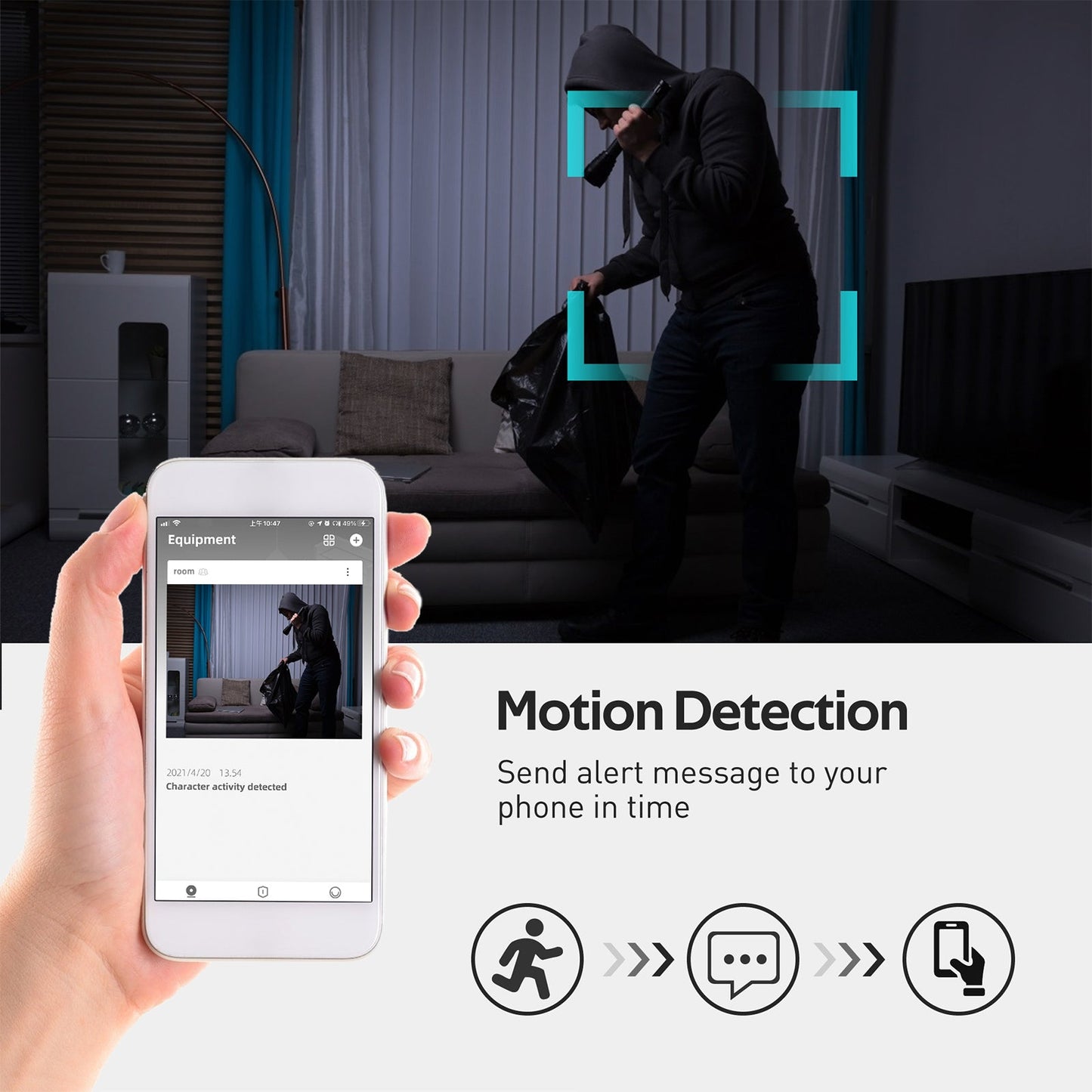 HD Spy Clock with Fast Wireless Charging and Motion Alert