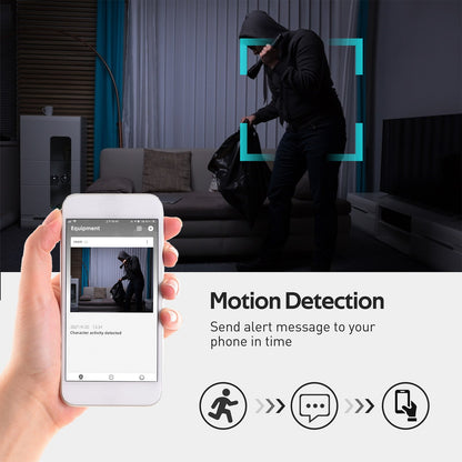HD Spy Clock with Fast Wireless Charging and Motion Alert