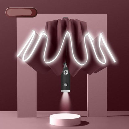 Waterproof Compact LED Folding Umbrella