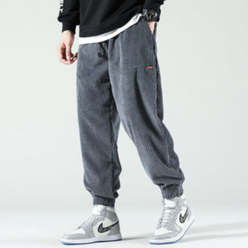 Men's Comfortable Elastic Waist Pants with Side Pockets