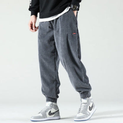 Men's Comfortable Elastic Waist Pants with Side Pockets