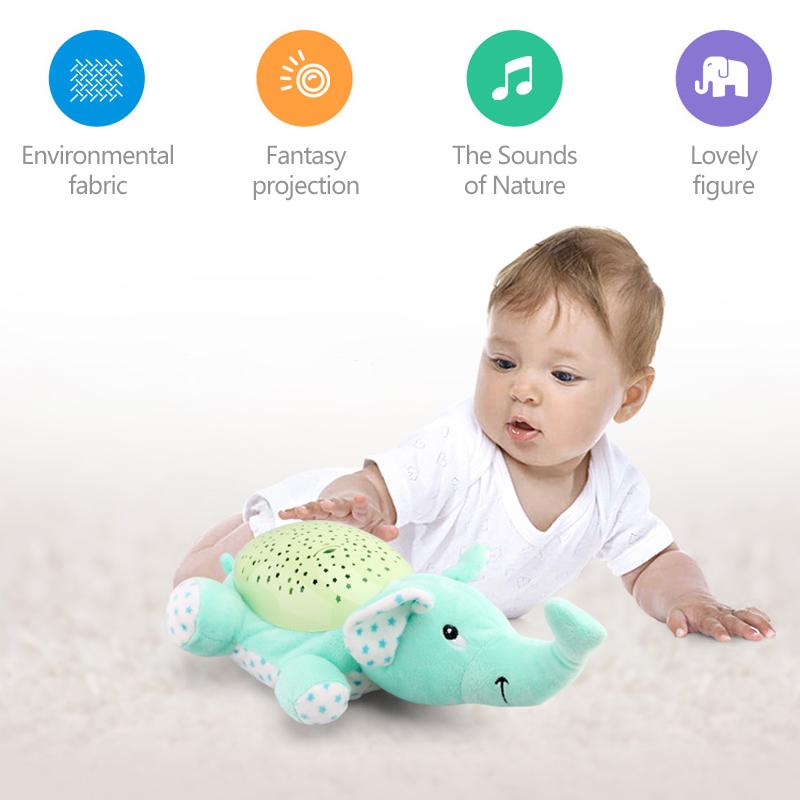 Soft Baby Night Light Plush Toy With Music Projector
