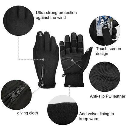 Warm Waterproof Gloves for Skiing and Winter Sports