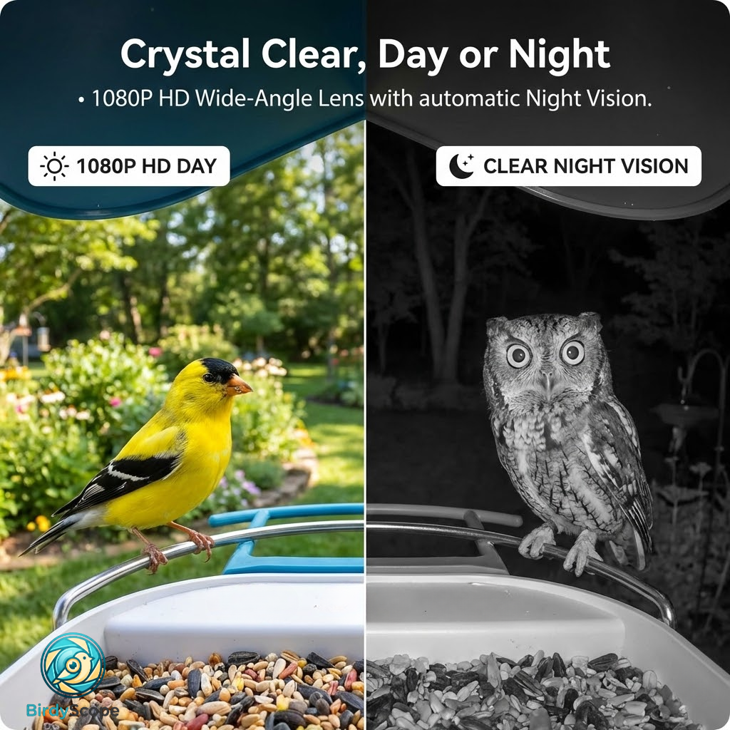 Wireless Solar Bird Feeder with Camera